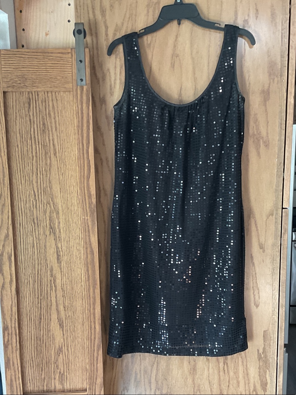New York & Company Black Sequin Midi Dress